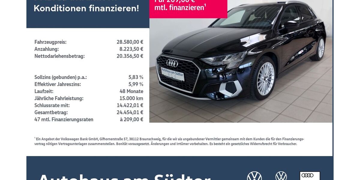 Audi A3 27.000 km 28.580 &euro; Rietberg 33397