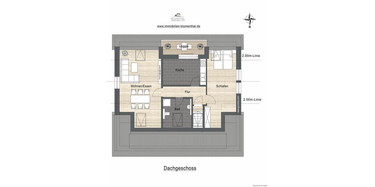 Dachgeschoßwohnung Bielefeld Schildesche - 2 Zimmer, 71 m&sup2;, 1.195&euro; | Angebot:26556858