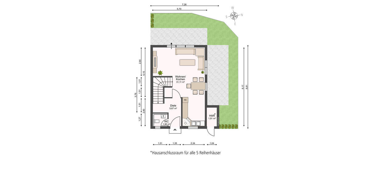 Reihenendhaus Bielefeld-Senne Senne - 4 Zimmer, 94 m&sup2;, 378.000&euro; | Angebot:26139963