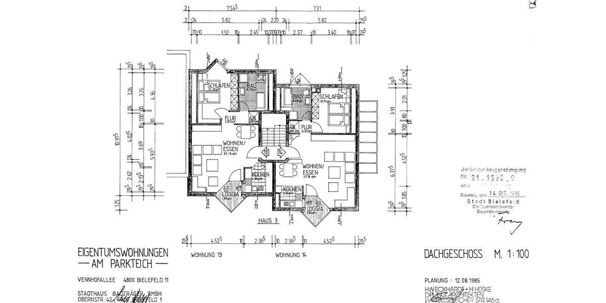 Dachgeschoßwohnung Bielefeld Sennestadt - 2 Zimmer, 56 m&sup2;, 595&euro; | Angebot:26505494