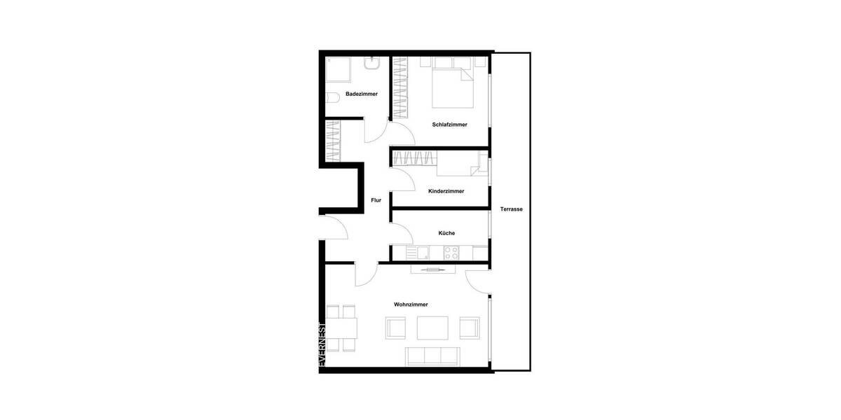 Etagenwohnung Bielefeld Altenhagen - 3 Zimmer, 79 m&sup2;, 223.000&euro; | Angebot:26017000