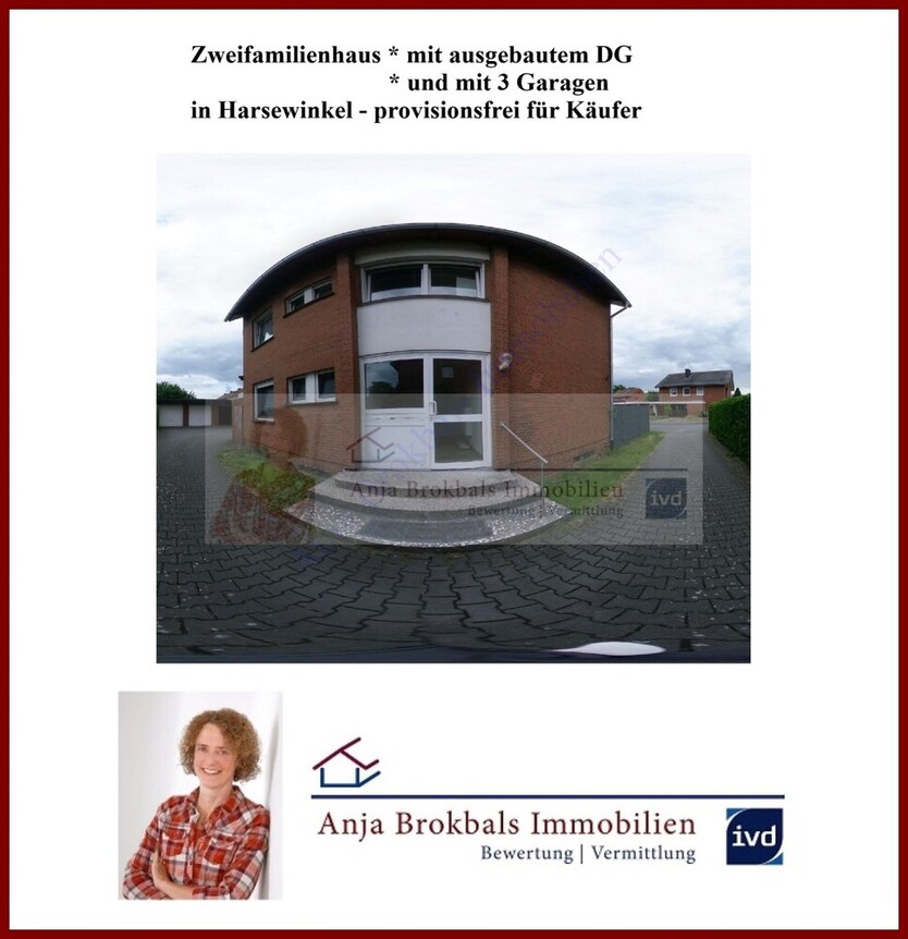Zweifamilienhaus mit ausgebautem DG und 3 mit Garagen in Harsewinkel, provisionsfrei für Käufer