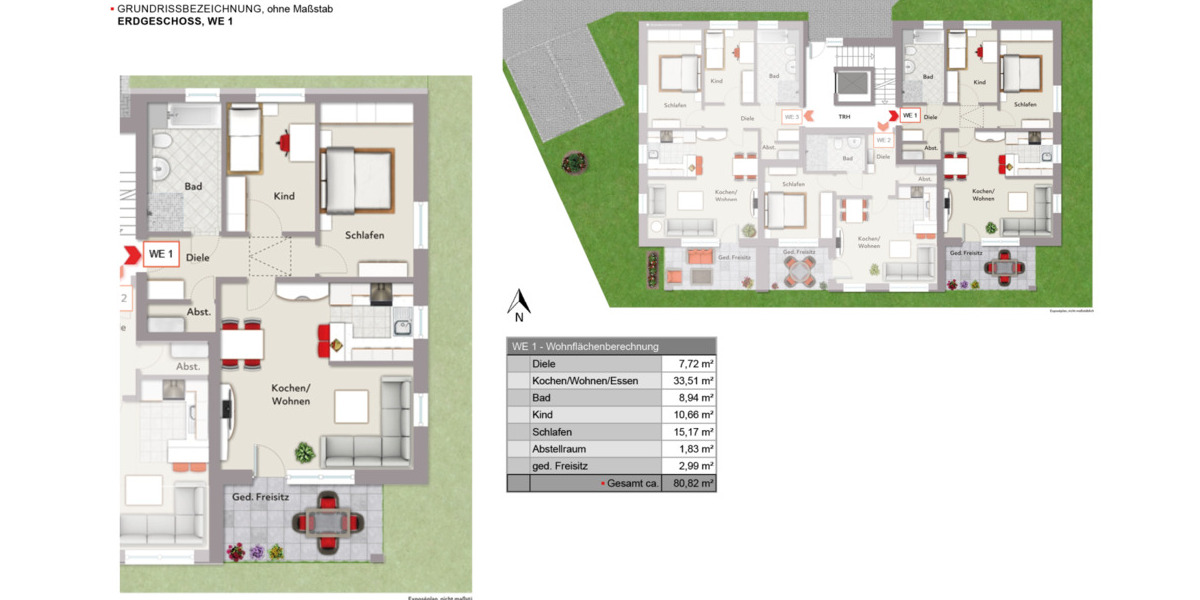 Etagenwohnung Schloß Holte-Stukenbrock Schloß Holte - 3 Zimmer, 80 m&sup2;, 334.300&euro; | Angebot:25708848