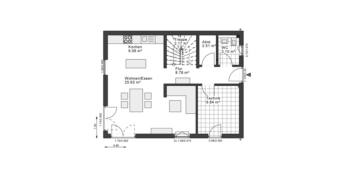 Einfamilienhaus Lemgo - 3 Zimmer, 120 m&sup2;, 1.500&euro; | Angebot:25099324
