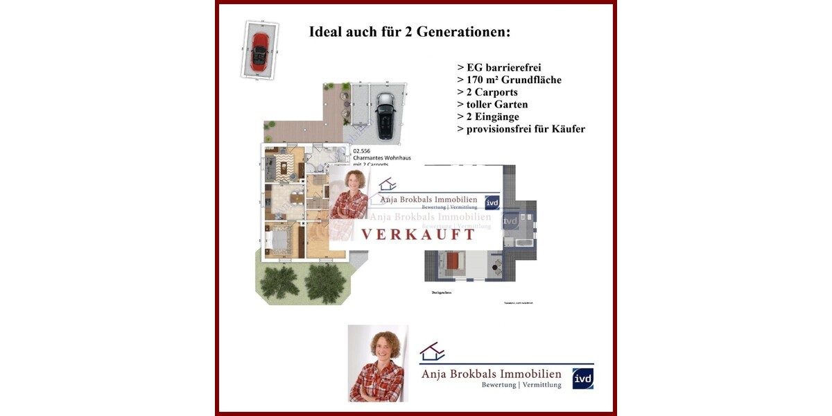 2-Familienhaus in Isselhorst: EG barrierefrei, 170 m², 2 Carports, toller Garten, 2 Eingänge - provisionsfrei für Käufer - Einfamilienhaus Gütersloh Isselhorst | Angebot:21839386