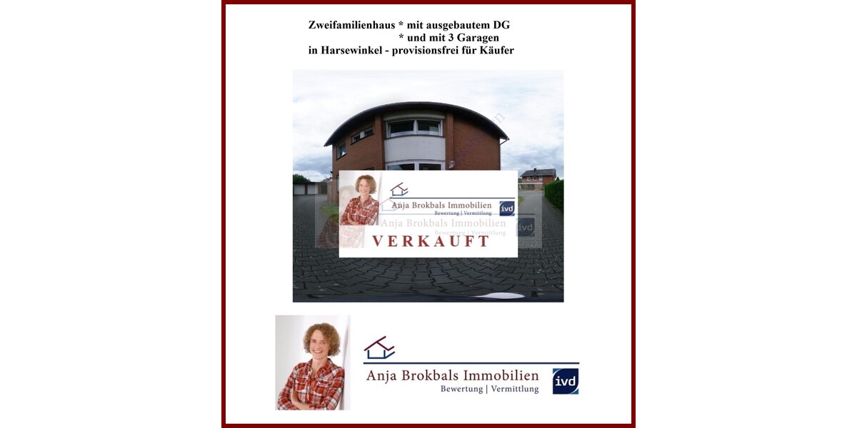 Zweifamilienhaus mit ausgebautem DG und mit 3 Garagen in Harsewinkel, provisionsfrei für Käufer - Zweifamilienhaus Harsewinkel | Angebot:22458103