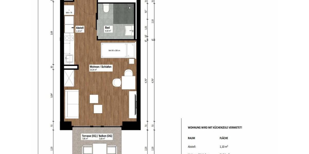 Etagenwohnung Bad Salzuflen Ehrsen-Breden - 1 Zimmer, 32 m&sup2;, 483&euro; | Angebot:24979224