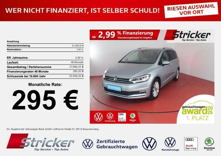 VW Touran 25.750 km 32.979 &euro; Detmold 32760