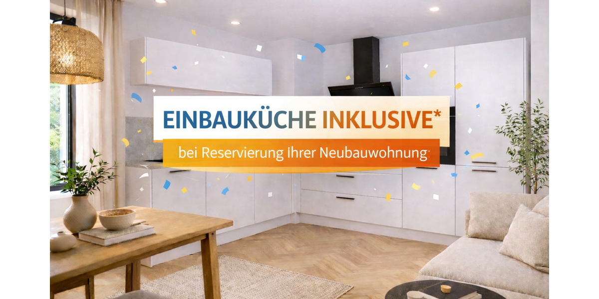 WINTER-AKTION: Inkl. EINBAUKÜCHE, Bodenbeläge komplett, Kfz-Stellplatz. Süd- Westbalkon. 3 zimmer