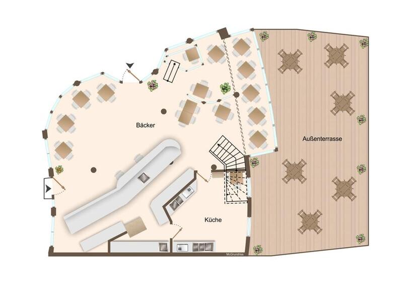 Könnte dies bald Ihr wunderschönes Café mit Außenbereich nahe der Fußgängerzone sein? zimmer