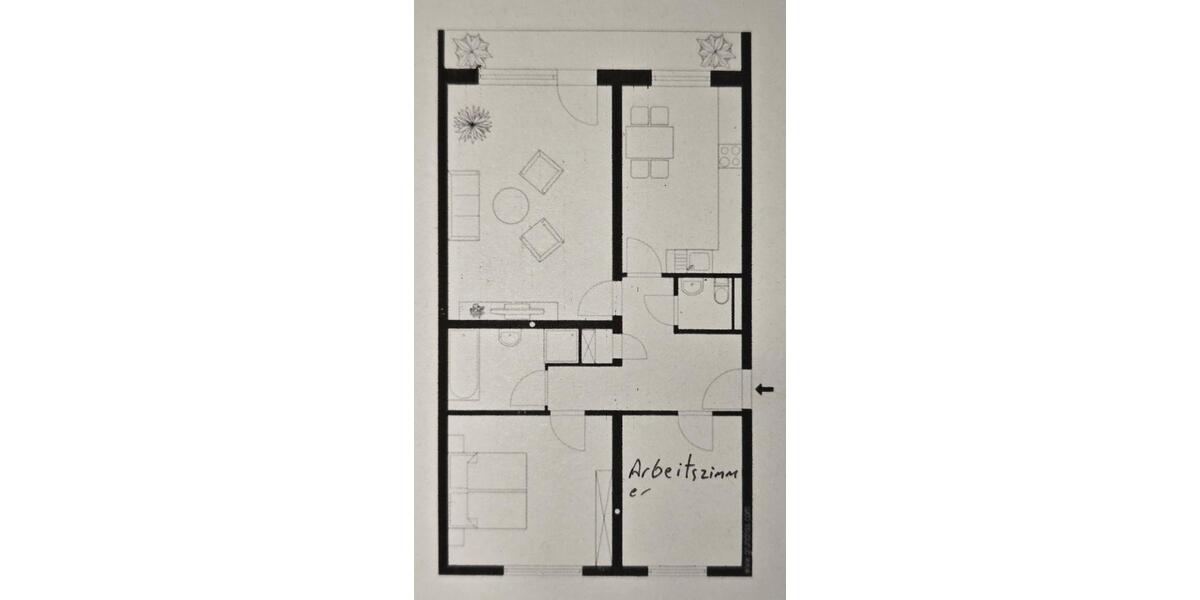 Perfekt aufgeteilte Wohnung mit drei Zimmern in super Lage 3 zimmer