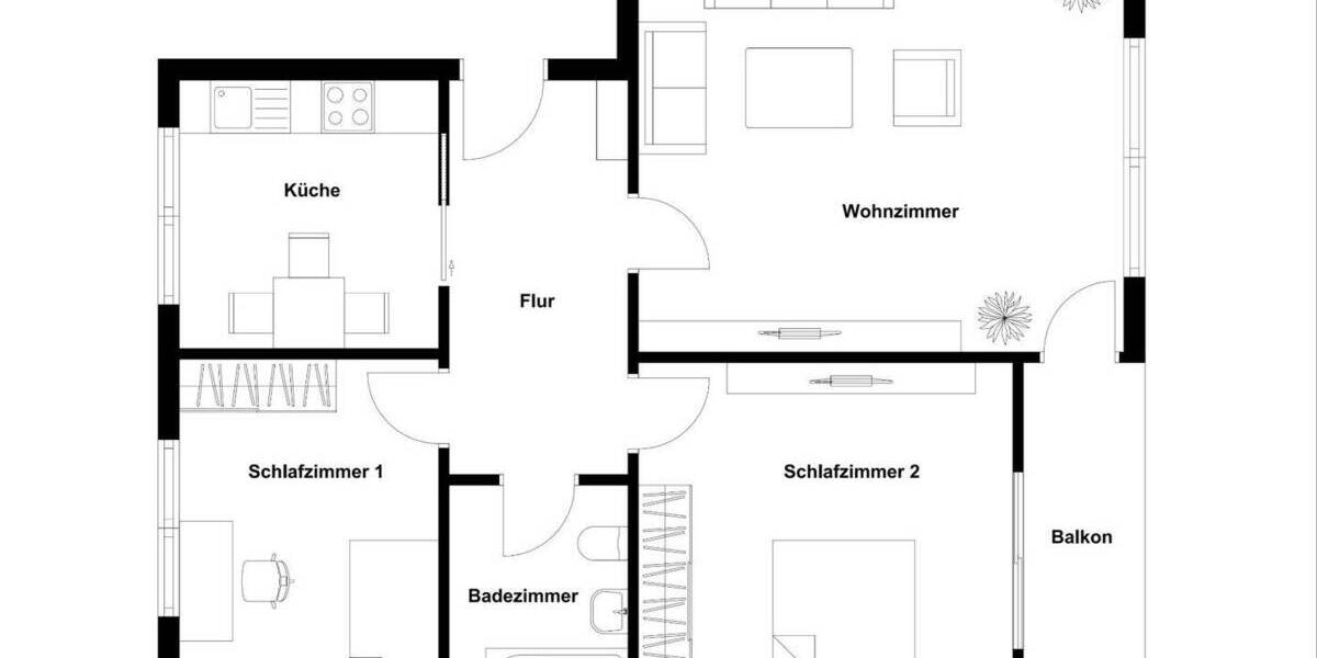 Etagenwohnung Bielefeld Jöllenbeck - 3 Zimmer, 79 m&sup2;, 174.000&euro; | Angebot:26245298