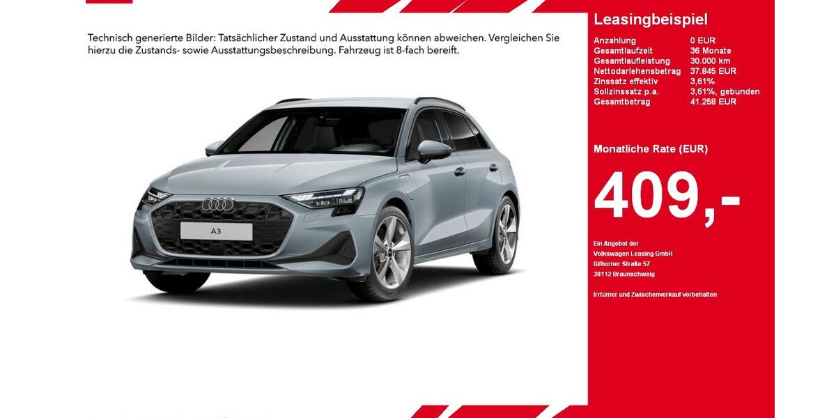 Audi A3 7.285 km 37.845 &euro; Gütersloh 33334