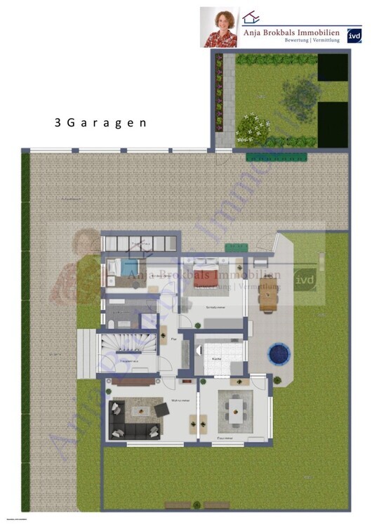 Zweifamilienhaus mit ausgebautem DG und 3 mit Garagen in Harsewinkel, provisionsfrei für Käufer