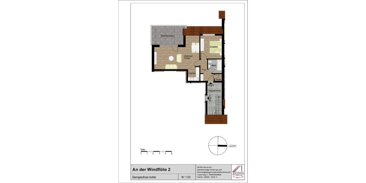 Dachgeschoßwohnung Bielefeld Senne - 2 Zimmer, 61 m&sup2;, 399&euro; | Angebot:26656389