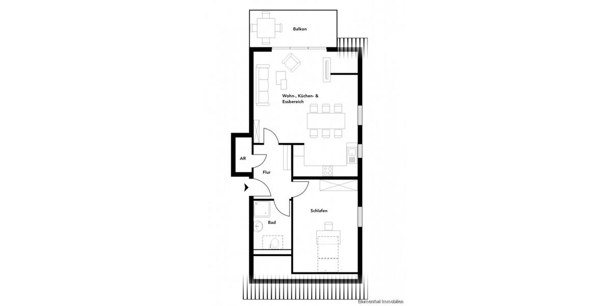 Dachgeschoßwohnung Bielefeld Jöllenbeck - 2 Zimmer, 61 m&sup2;, 695&euro; | Angebot:26252923