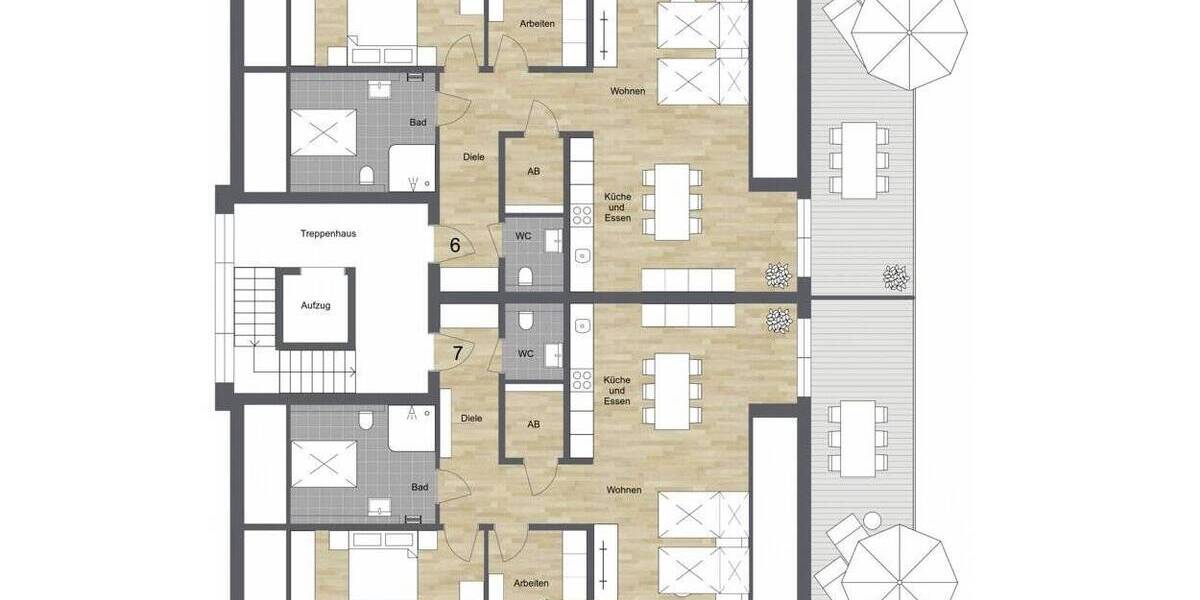 Terrassenwohnung Bielefeld Hoberge-Uerentrup - 3 Zimmer, 106 m&sup2;, 525.000&euro; | Angebot:25669088