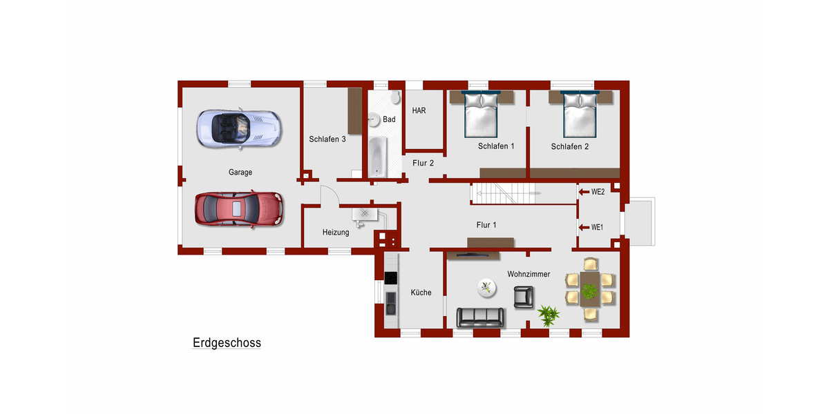 Ideal für Großfamilien! Gepflegtes 2 Familienhaus mit großem Grundstück ca. 2000 m² - Zweifamilienhaus Lage | Angebot:13352472