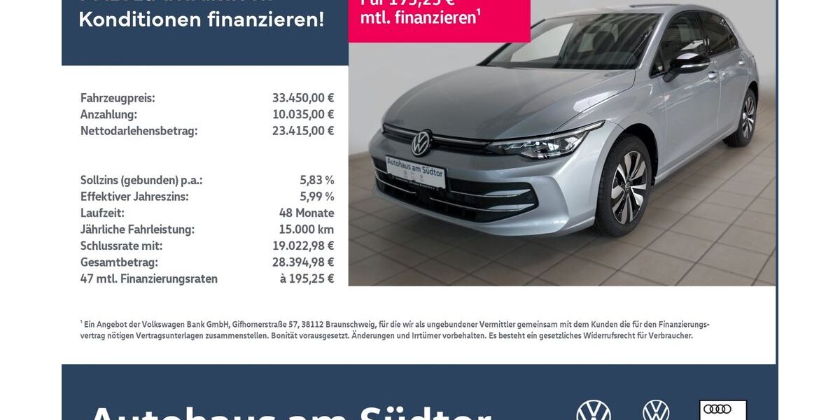 VW Golf 5.000 km 31.980 &euro; Rietberg 33397