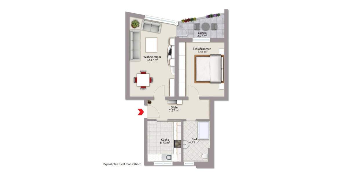 Etagenwohnung Bielefeld Sennestadt - 2 Zimmer, 64 m&sup2;, 704&euro; | Angebot:25711061