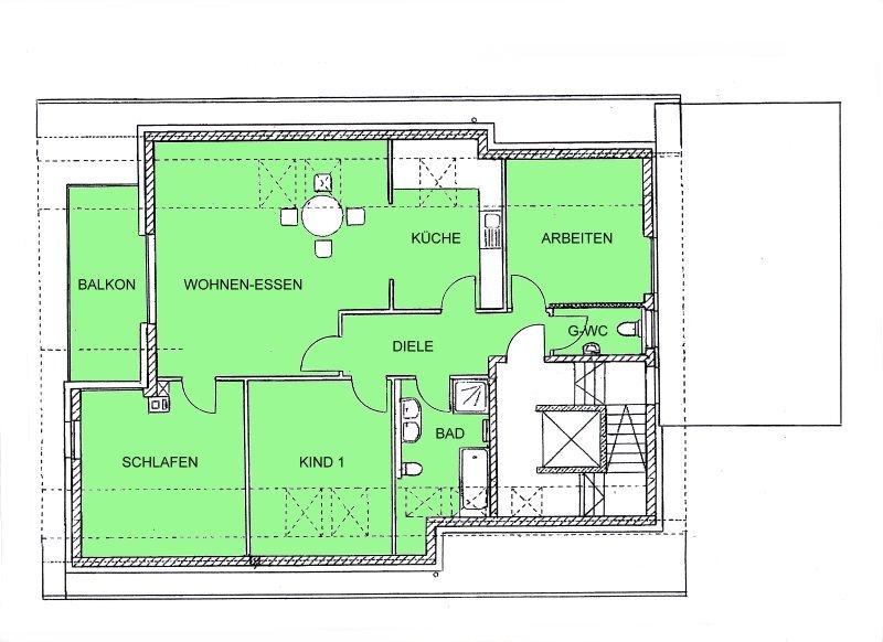 Dachgeschoßwohnung Enger - 4 Zimmer, 104 m&sup2;, 890&euro; | Angebot:25421736