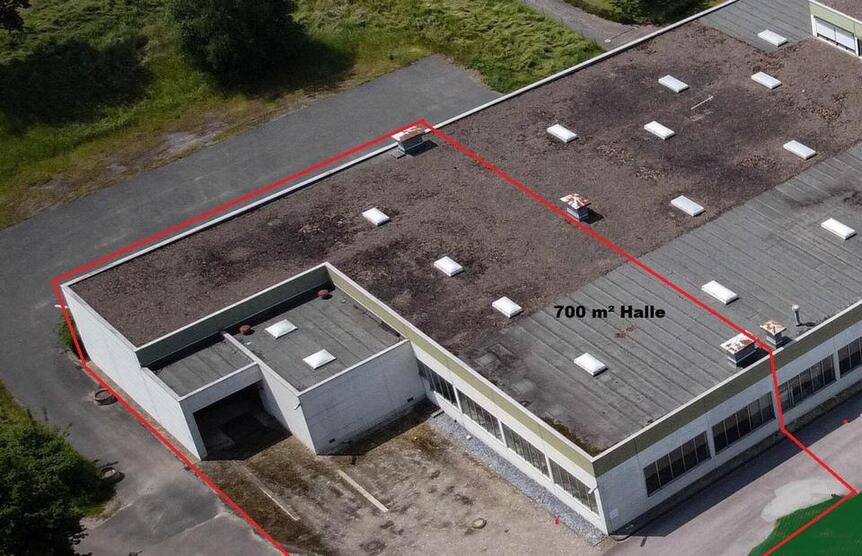 Beheizbare, helle Gewerbehalle