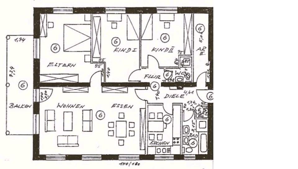 Etagenwohnung Detmold - 4 Zimmer, 129 m&sup2;, 1.100&euro; | Angebot:26386958