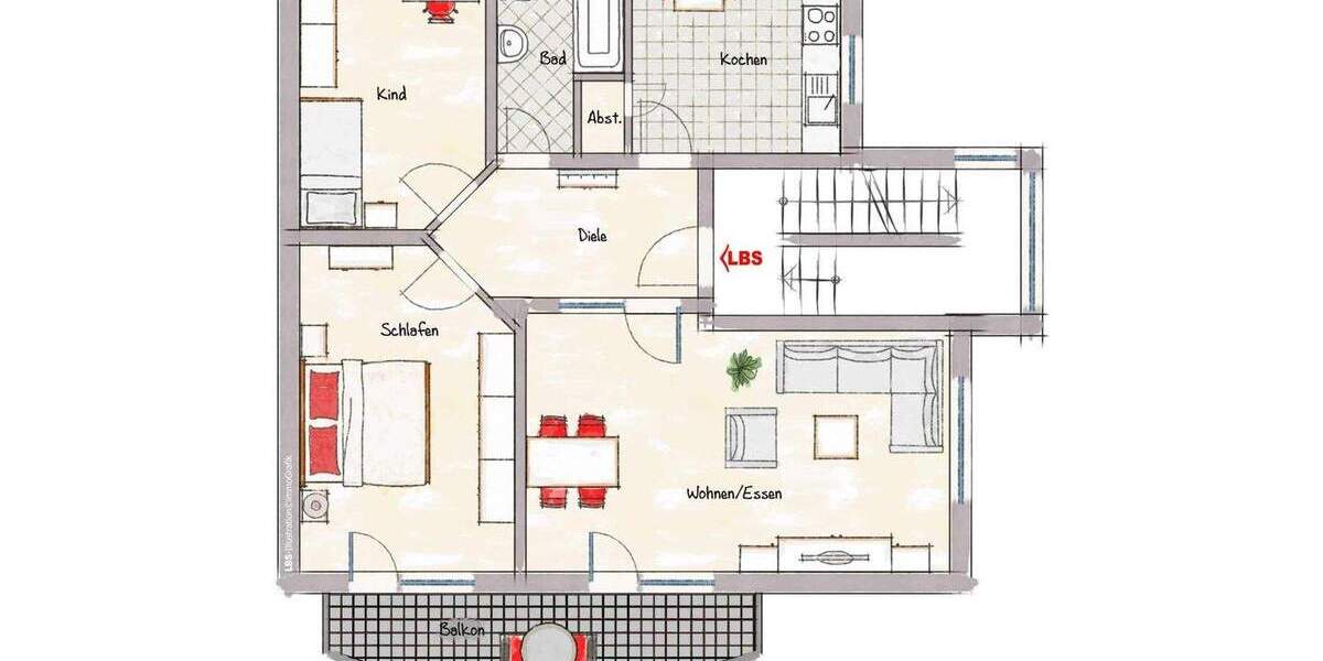 Etagenwohnung Leopoldshöhe Schuckenbaum - 3 Zimmer, 78 m&sup2;, 249.000&euro; | Angebot:25226850