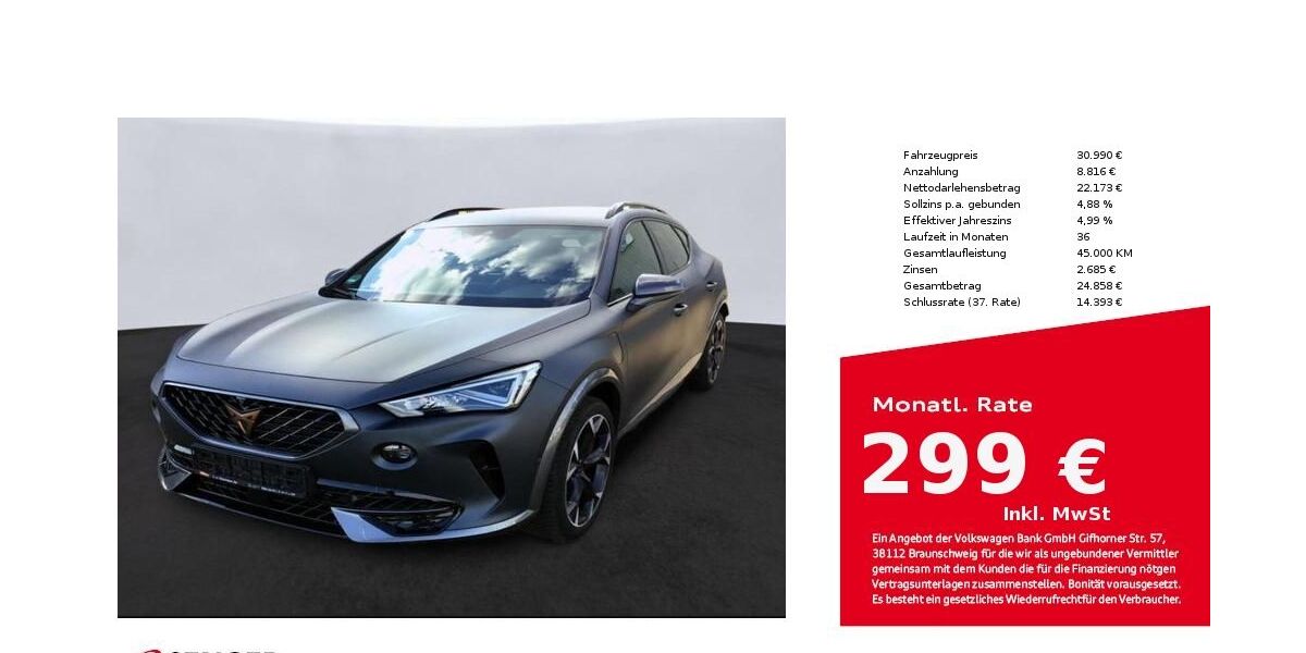 Cupra Formentor 30.170 km 30.990 &euro; Bielefeld 33609