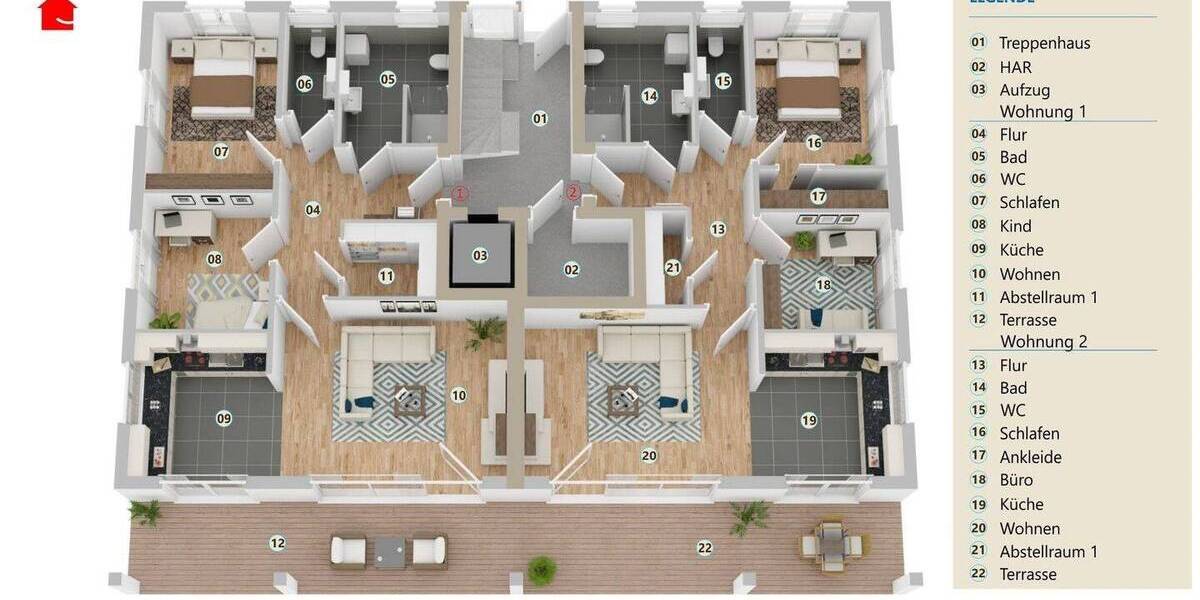 Etagenwohnung Hilter - 3 Zimmer, 93 m&sup2;, 341.421&euro; | Angebot:25191033