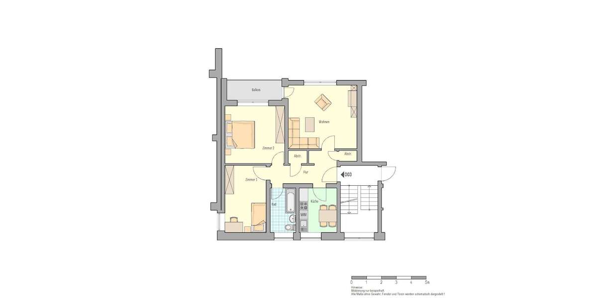 Etagenwohnung Herford Falkendiek - 3 Zimmer, 71 m&sup2;, 288&euro; | Angebot:26397921