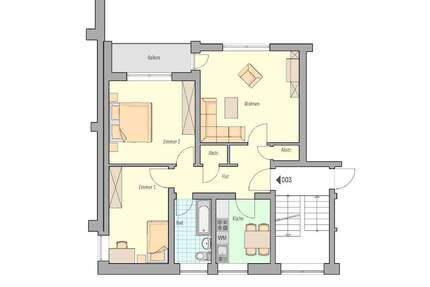 Wohnung Herford Falkendiek - 3 Zimmer, 71 m&sup2;, 288&euro; | Angebot:26397921