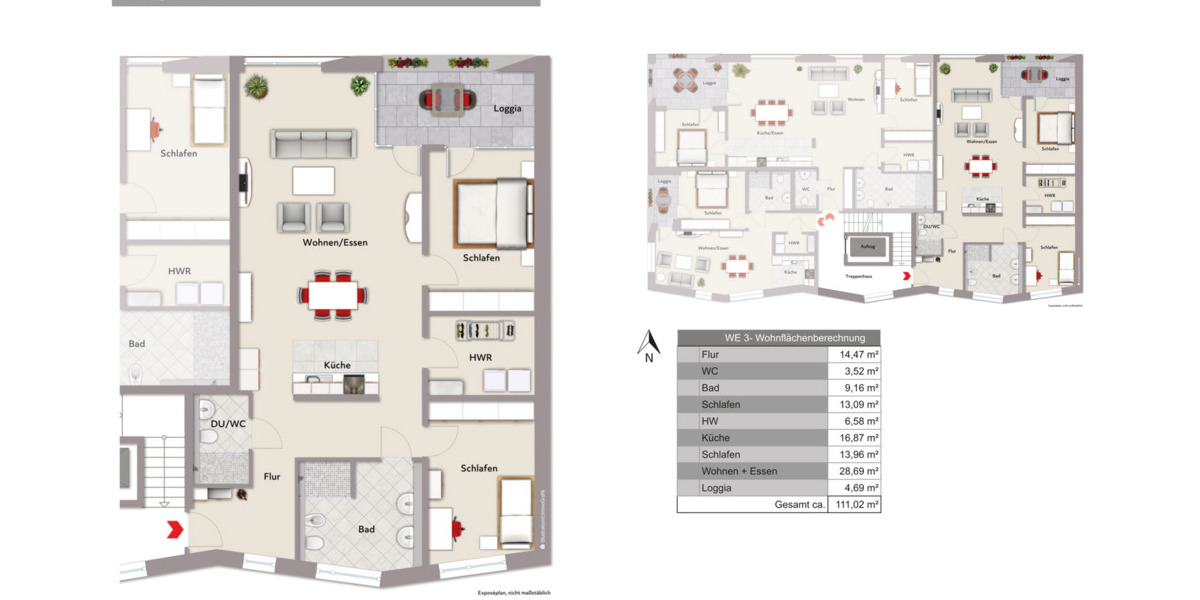 Etagenwohnung Rheda-Wiedenbrück Wiedenbrück - 2 Zimmer, 59 m&sup2;, 304.000&euro; | Angebot:25780593