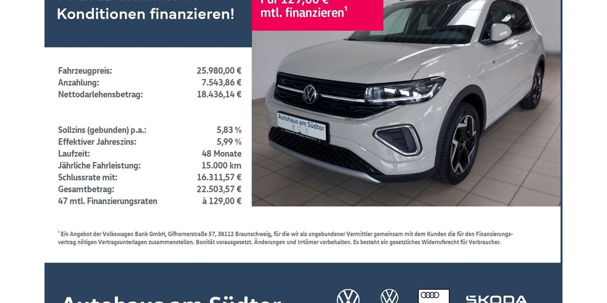 VW T-Cross 8.238 km 25.980 &euro; Rietberg 33397