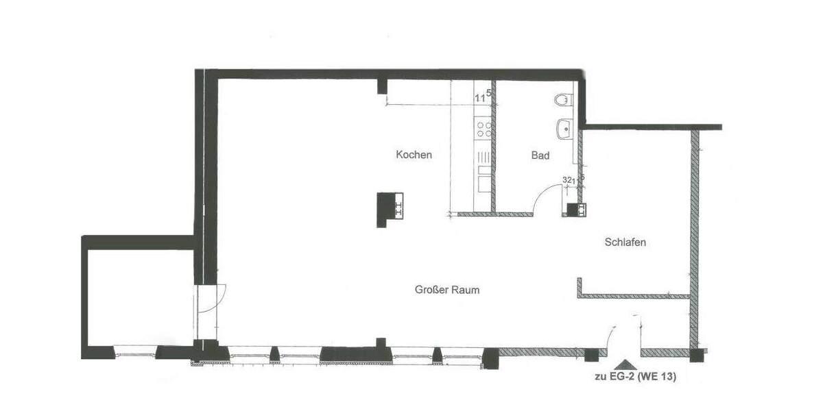 Etagenwohnung Bielefeld / Mitte Innenstadt - 2 Zimmer, 113 m&sup2;, 780&euro; | Angebot:25067257