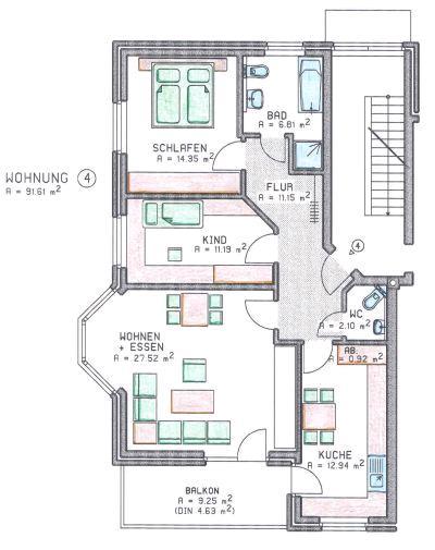 Etagenwohnung Bielefeld Jöllenbeck - 3 Zimmer, 92 m&sup2;, 295.000&euro; | Angebot:26448661