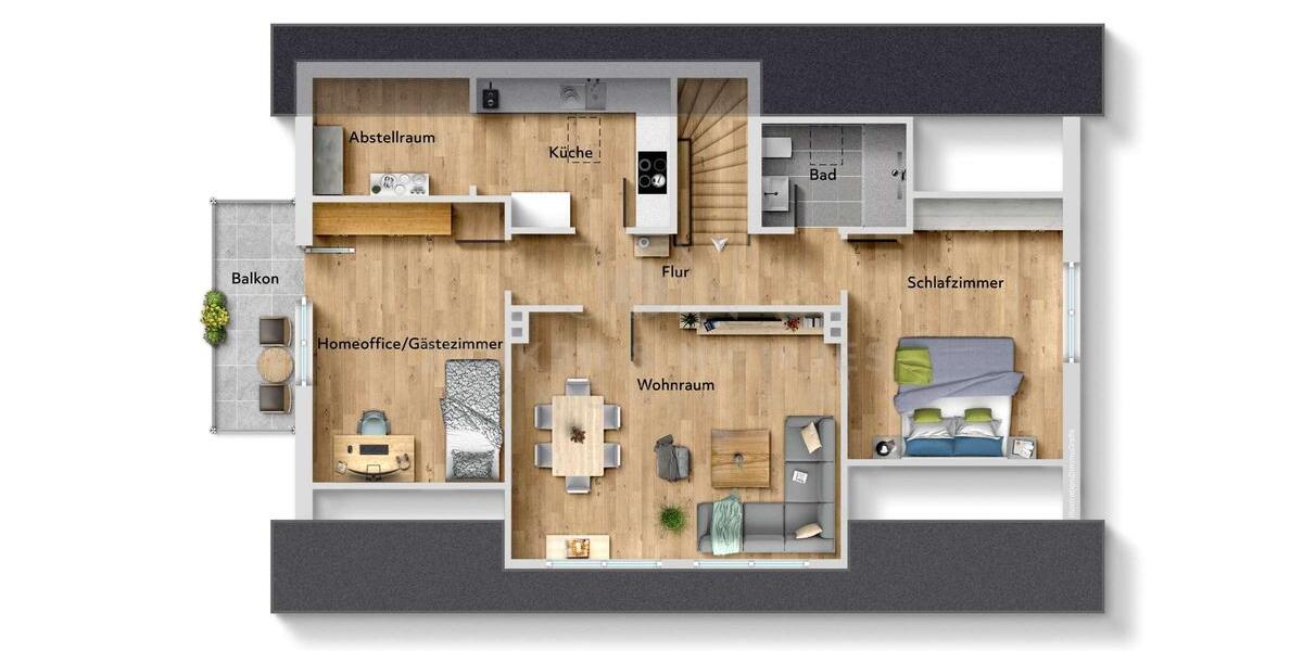 Dachgeschoßwohnung Leopoldshöhe - 3 Zimmer, 76 m&sup2;, 650&euro; | Angebot:25233590
