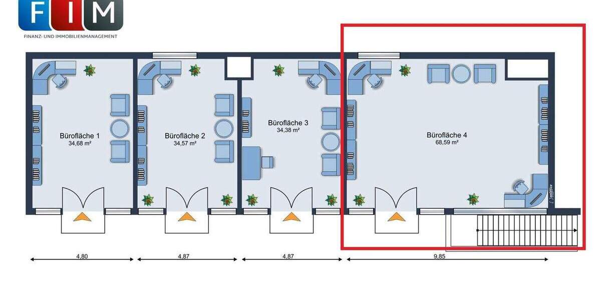 Gewerbeobjekt Bünde Spradow - 1 Zimmer, 68 m&sup2;, 1.232&euro; | Angebot:26807219