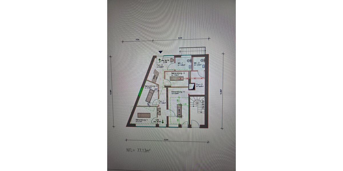 Leopoldshöhe PhysiopaxisBüroraum zur vermieten ca.80m²(50+30m²) zimmer
