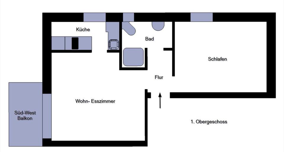 Etagenwohnung Bad Salzuflen Ehrsen-Breden - 2 Zimmer, 37 m&sup2;, 330&euro; | Angebot:25238940