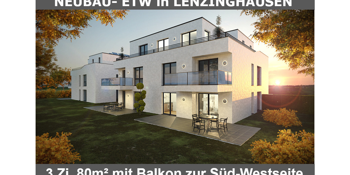 EH40 NEUBAU in Lenzinghausen. 3 Zi. mit Süd-Westbalkon. KfW- Förderung möglich. 3 zimmer