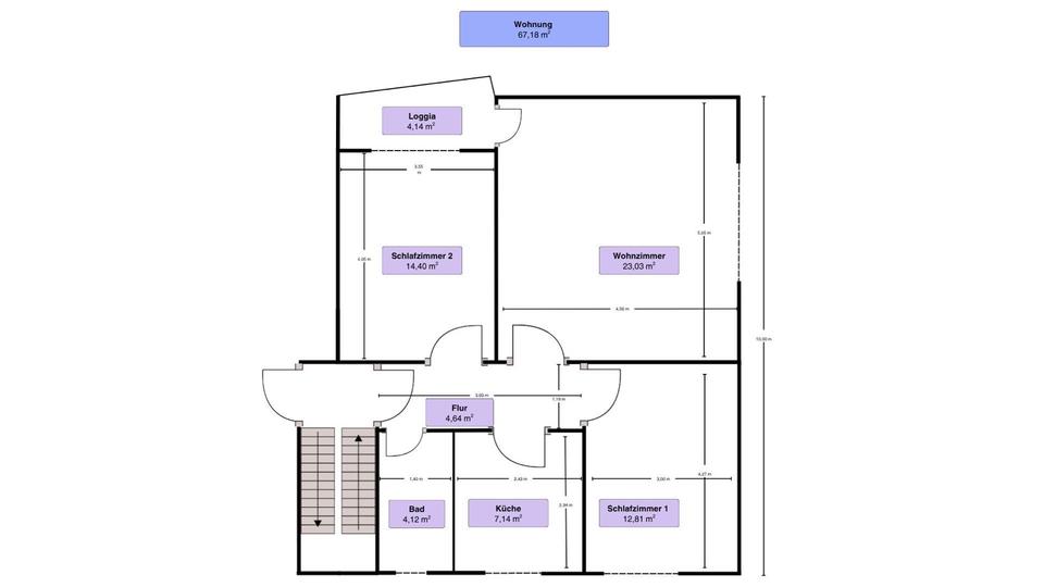 Helle 3ZKBB 67qm Wohnung mit Buche-Parkett und 2 Keller 3 zimmer