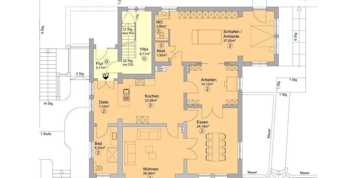 Hochparterre Detmold Hiddesen - 4 Zimmer, 150 m&sup2;, 370.000&euro; | Angebot:27146045