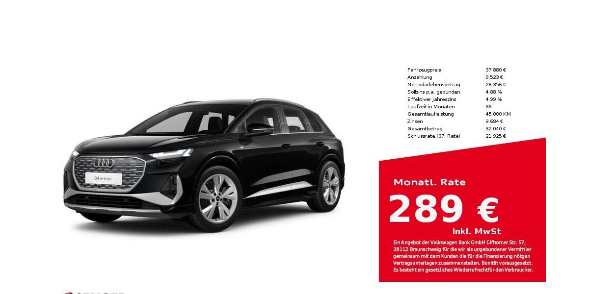 Audi Q4 e-tron 38.916 km 37.380 &euro; Bielefeld 33609