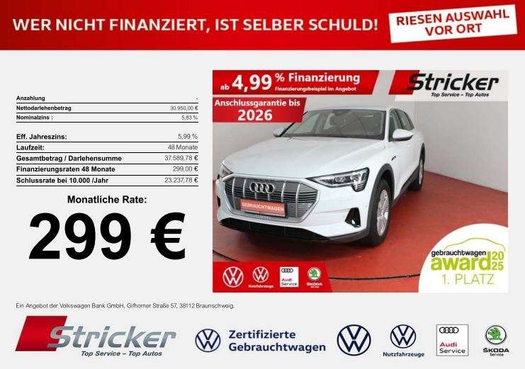 Audi e-tron 25.701 km 30.949 &euro; Detmold 32760